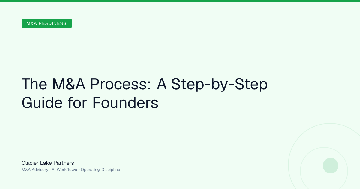 The M&A Process: A Step-by-Step Guide for Founders | Glacier Lake Partners